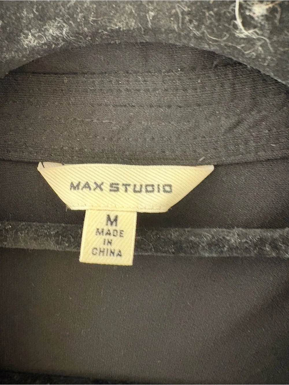 Max Studio Black Long Sleeve Tie Neck Dress